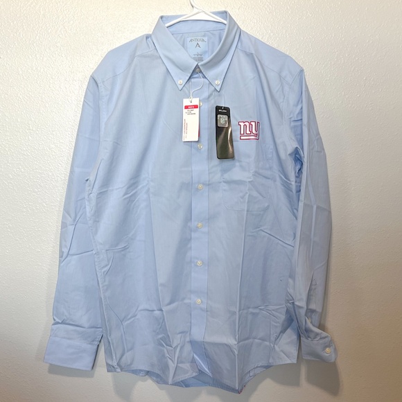 ANTIGUA NFL Team Apparel New York Giants Full-Button Front Shirt (Size L) - Picture 3 of 15